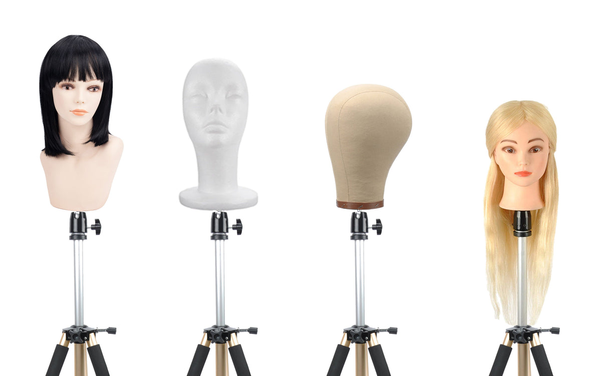 Canvas Wig Head Stand Holder  Mannequin Head Tripod Stand