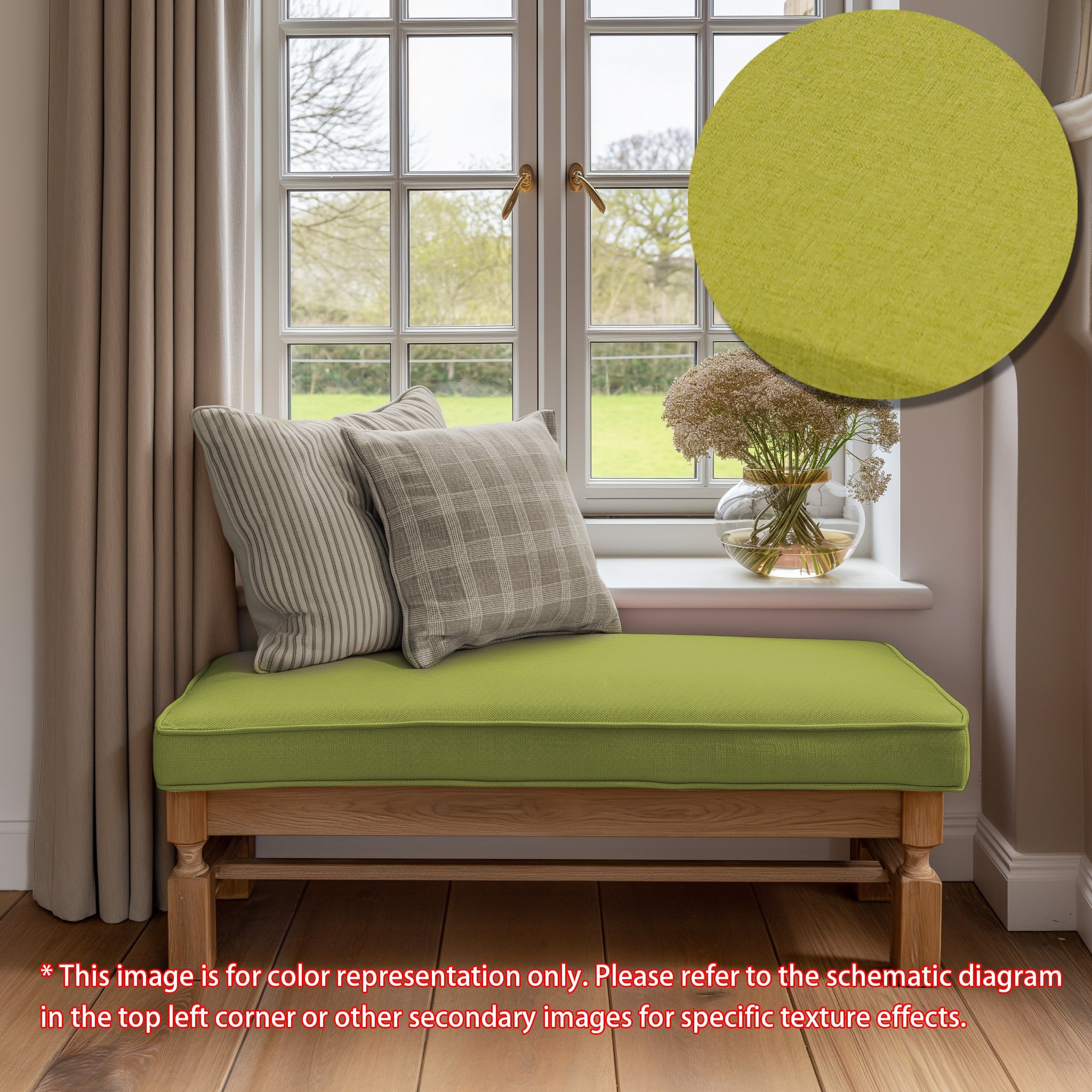 Lime green bench cushion best sale