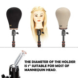 GEX Manikin Head Wig Stand for Cosmetology Hairdressing (Black) - GexWorldwide