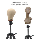 GEX Mannequin Tripod Stand Canvas Block Training Doll Manikin Head Wig Stand for Cosmetology Hairdressing(Rose Gold) - GexWorldwide