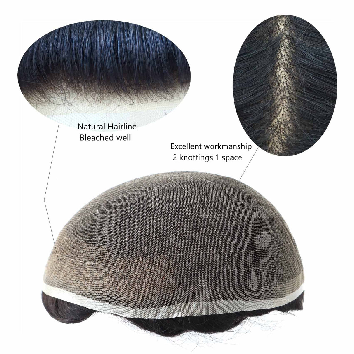 GEX Mens Toupee Hairpiece SWISS LACE Hair Systems Bleached Knots - GexWorldwide