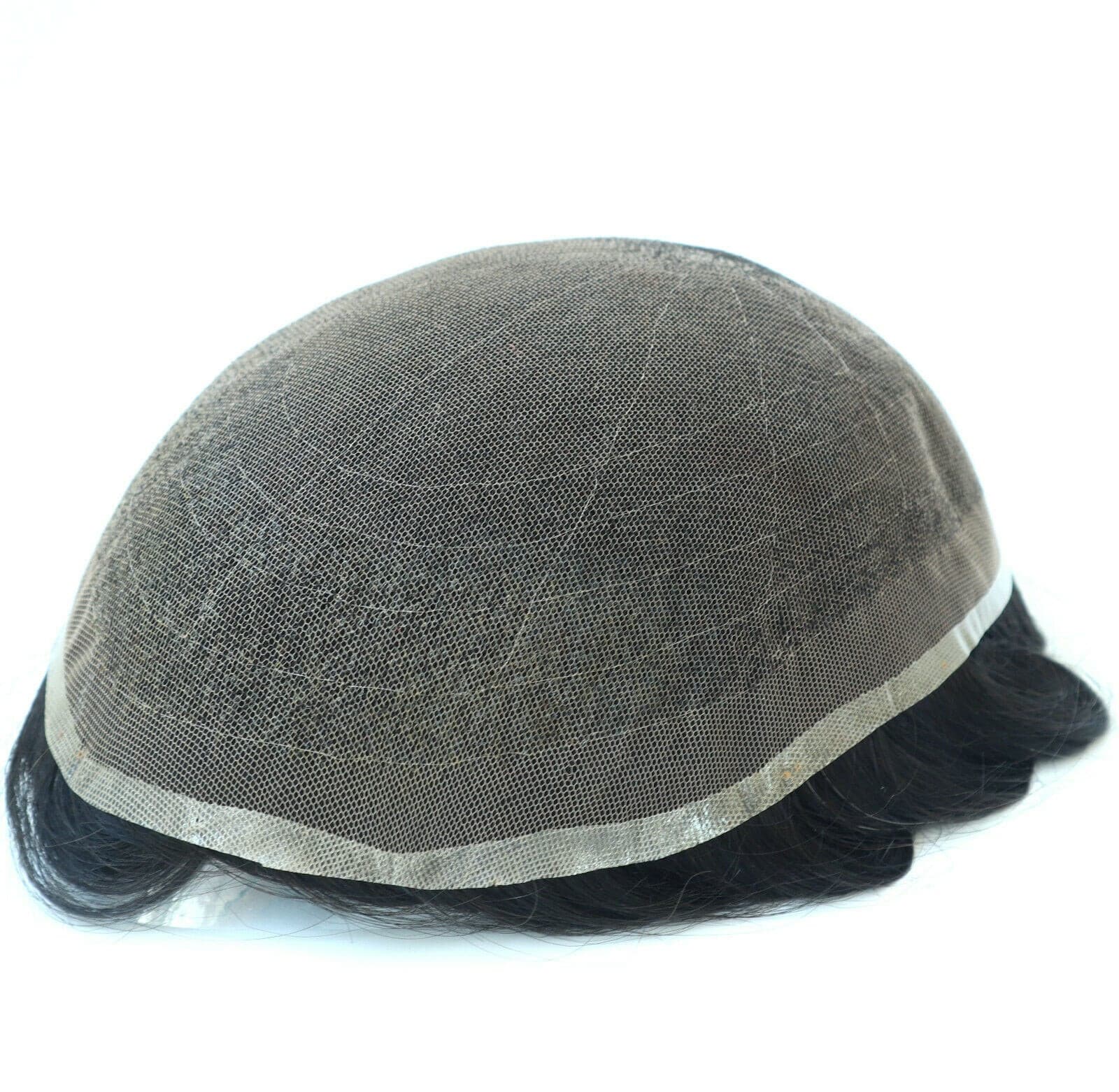 GEX Mens Toupee Hairpiece SWISS LACE Hair Systems Bleached Knots