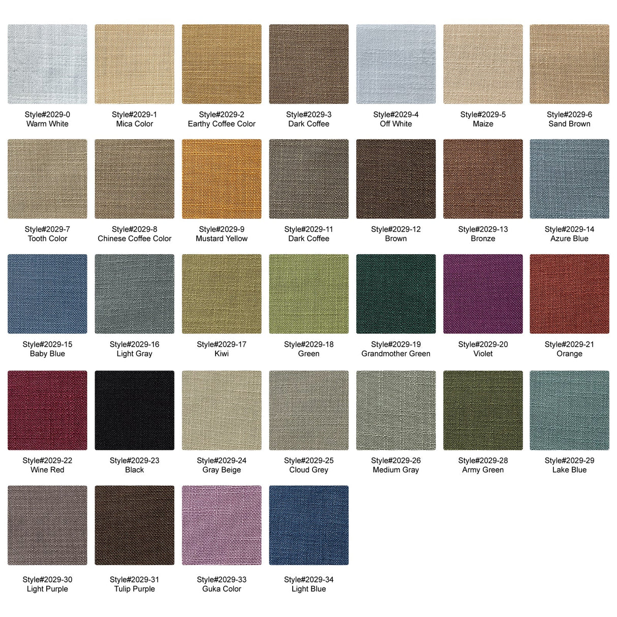 GEX Moab Polyester Linen Curtain Sample Booklet - GexWorldwide