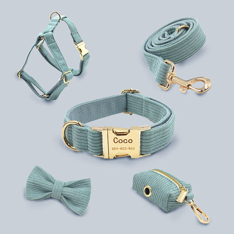 GEX Personalized Adjustable Velvet Dog Collar with Engraved Pet Name - GexWorldwide