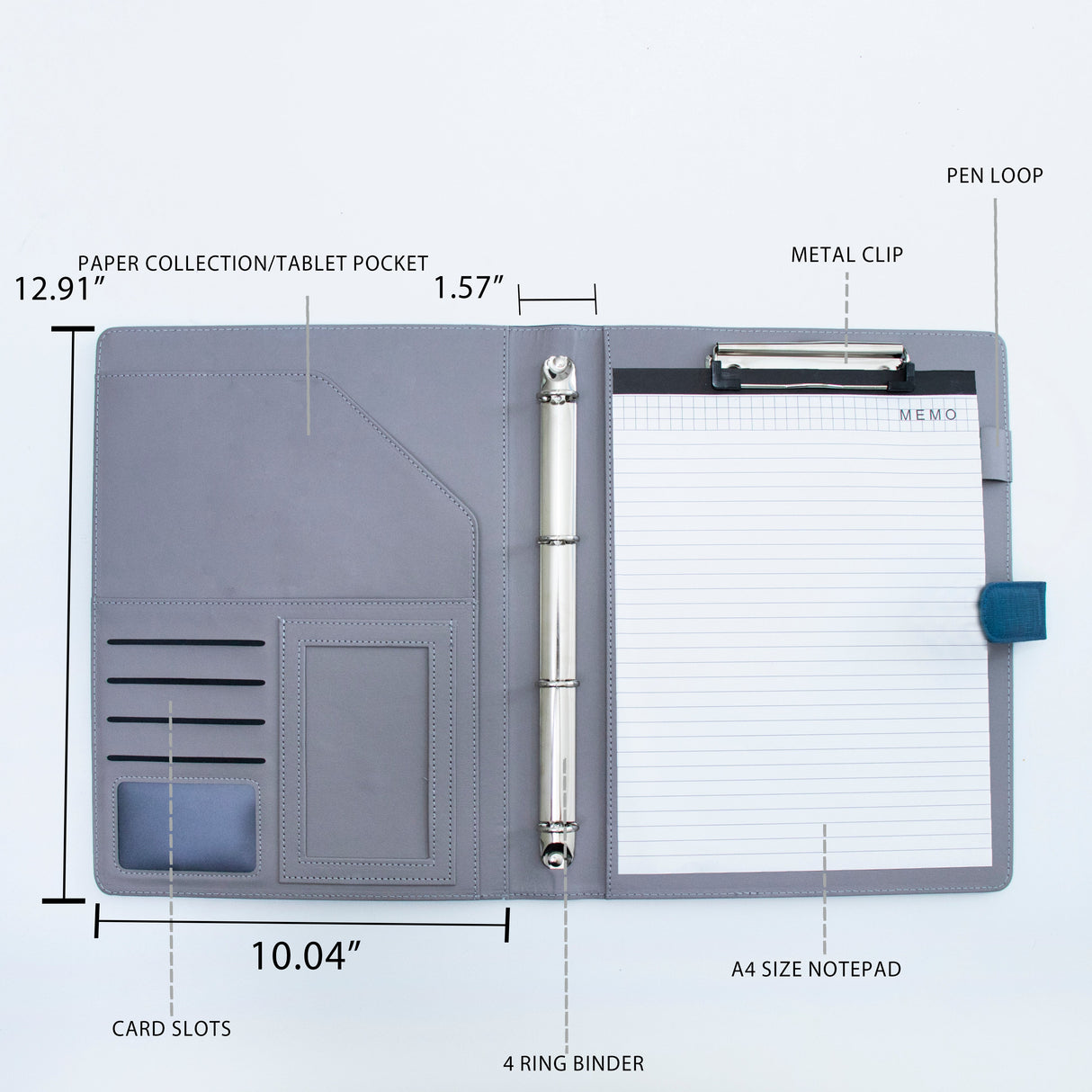 GEX Personalized Business Briefcase Vegan Leather Portfolio Notepad Holder - GexWorldwide