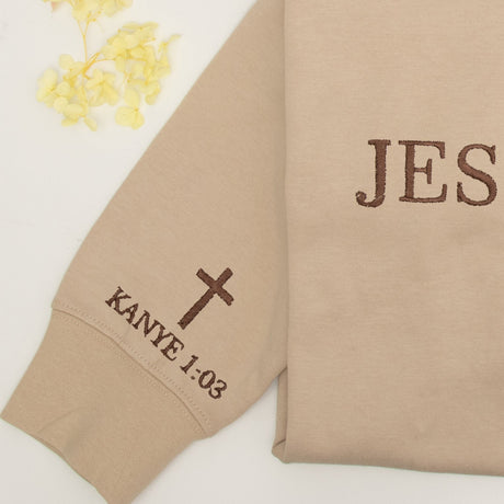 GEX Personalized Christian Hoodies Embroidered JESUS IS KING Sweatshirts with Bible Verses Faith Sweatshirt for Christians - GexWorldwide