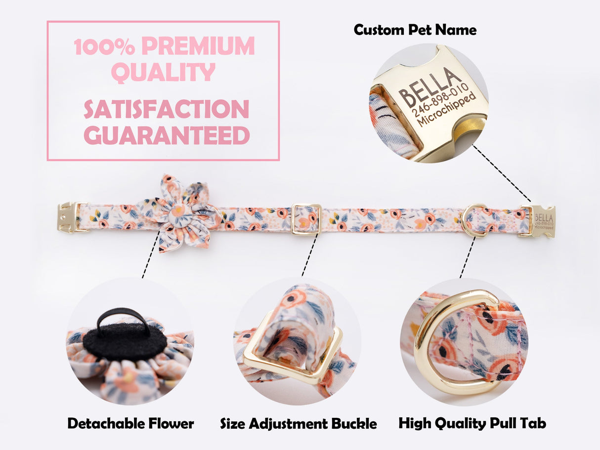 GEX Personalized Dog Collar Bow Tie Leash Set - GexWorldwide