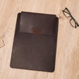 GEX Personalized Engraved Brown Cowhide Laptop Sleeve - GexWorldwide