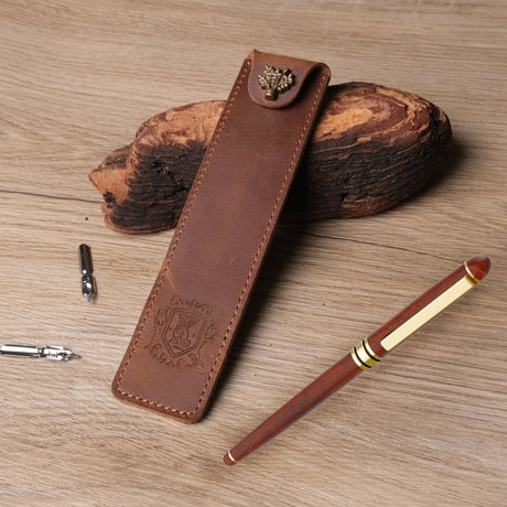 GEX Personalized Engraved Brown Pen Case - GexWorldwide