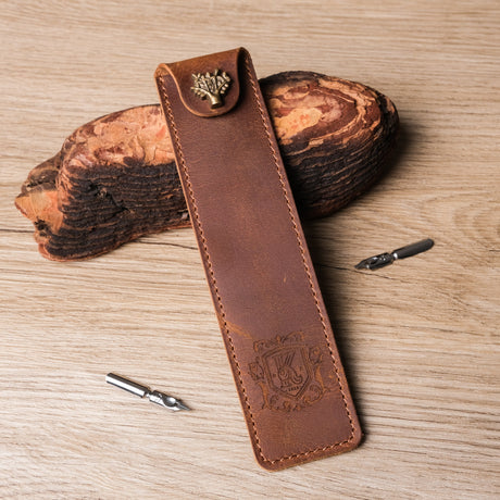 GEX Personalized Engraved Brown Pen Case - GexWorldwide