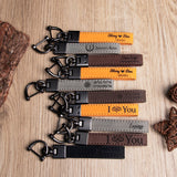 GEX Personalized Engraved Coordinates Leather Keychain - GexWorldwide