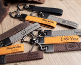 GEX Personalized Engraved Coordinates Leather Keychain - GexWorldwide