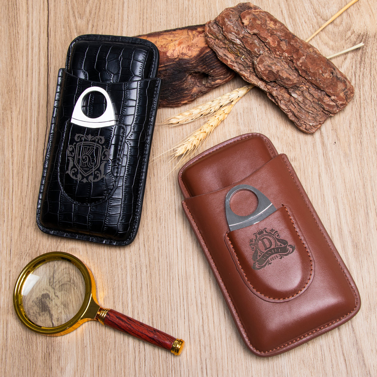 GEX Personalized Engraved Leather Cigar Case - GexWorldwide