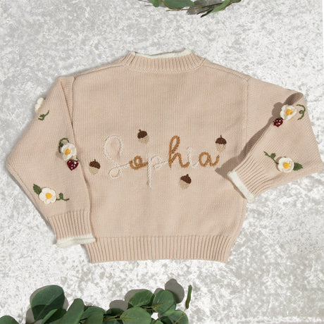 GEX Personalized Kids Sweater Cardigan with Button for New Mom Gift - GexWorldwide