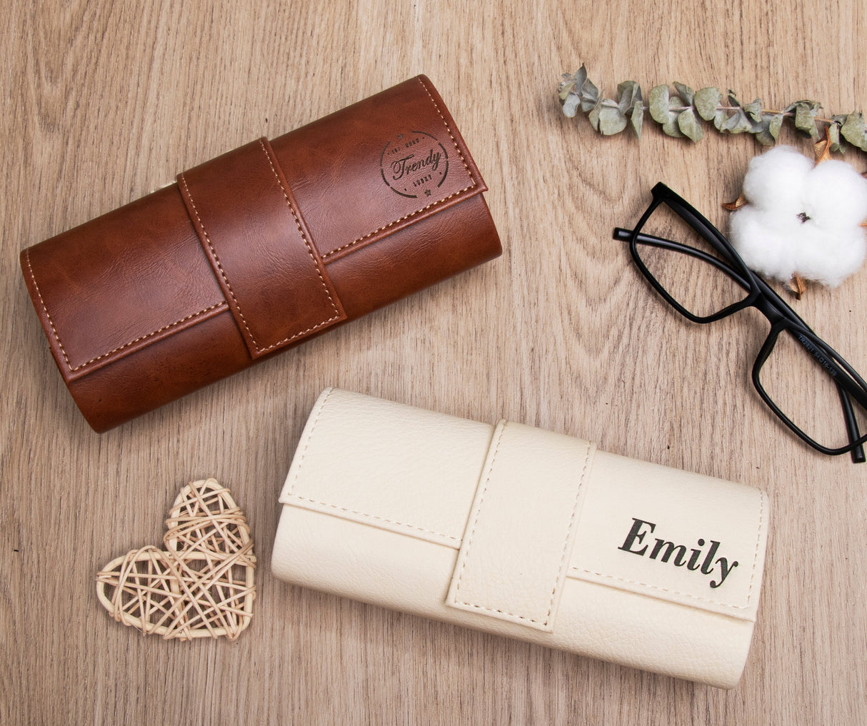 GEX Personalized Leather Glasses Case Sunglasses Holder with Name - GexWorldwide