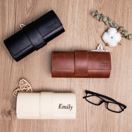 GEX Personalized Leather Glasses Case Sunglasses Holder with Name - GexWorldwide