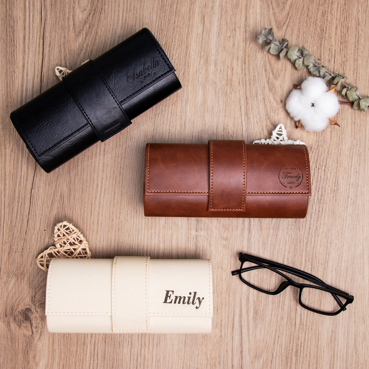 GEX Personalized Leather Glasses Case Sunglasses Holder with Name - GexWorldwide