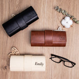 GEX Personalized Leather Glasses Case Sunglasses Holder with Name - GexWorldwide