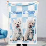 Gex Personalized Pet Art Portrait Blankets with Pets Photos - GexWorldwide