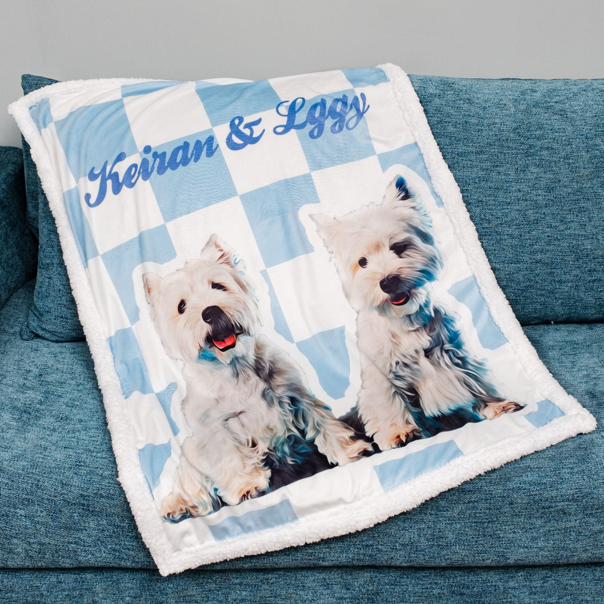 Gex Personalized Pet Art Portrait Blankets with Pets Photos - GexWorldwide