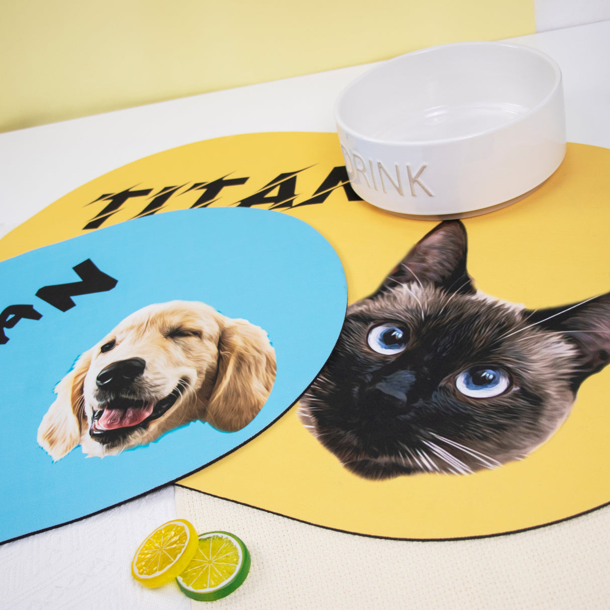 GEX Personalized Pet Bowl Mat with Pet Photo Placemat - GexWorldwide