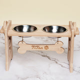 GEX Personalized Pet Bowl Stand Wooden Dog Bowl Holder - GexWorldwide