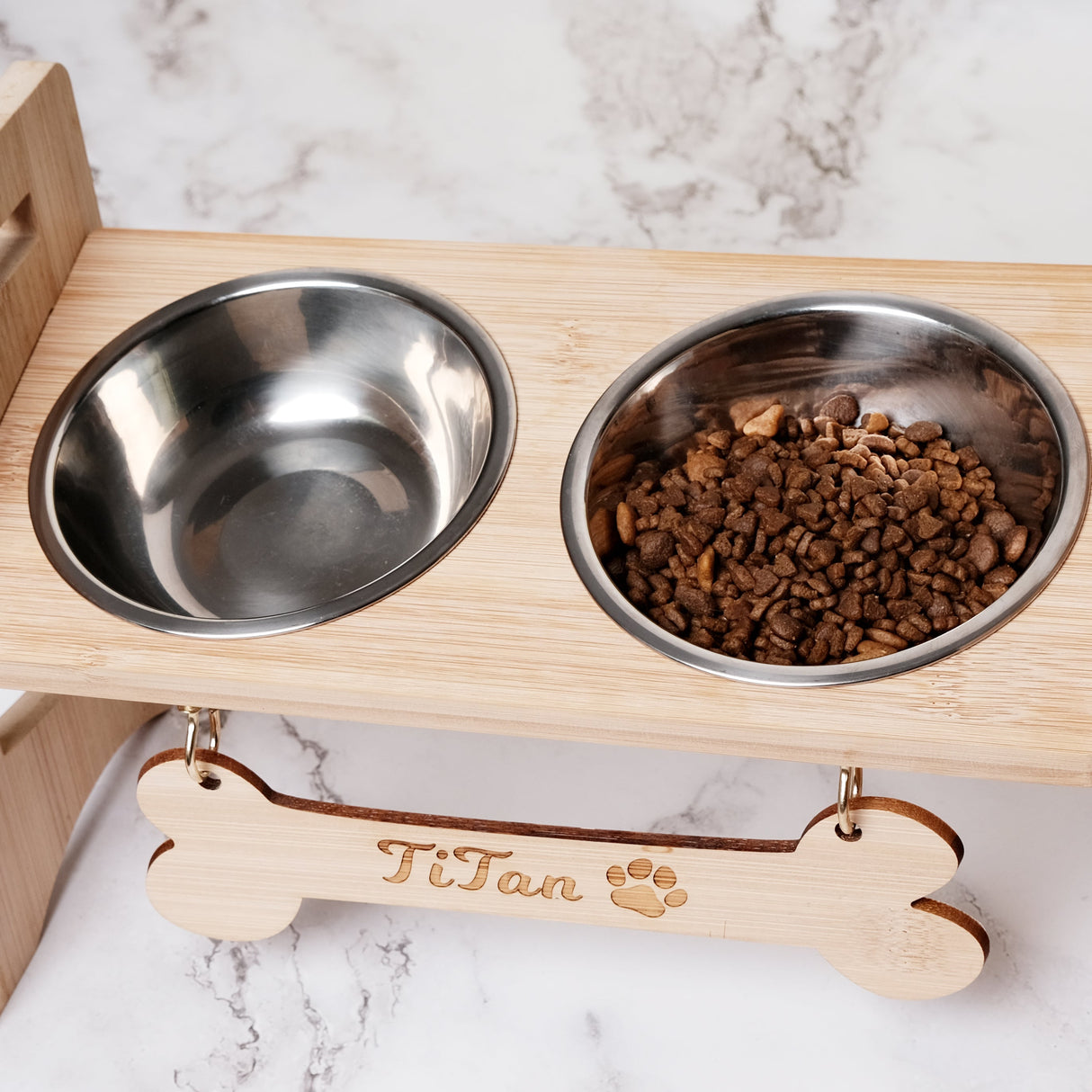 GEX Personalized Pet Bowl Stand Wooden Dog Bowl Holder - GexWorldwide
