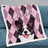 Gex Personalized Pet Photo Art Portrait Blankets with Name - GexWorldwide