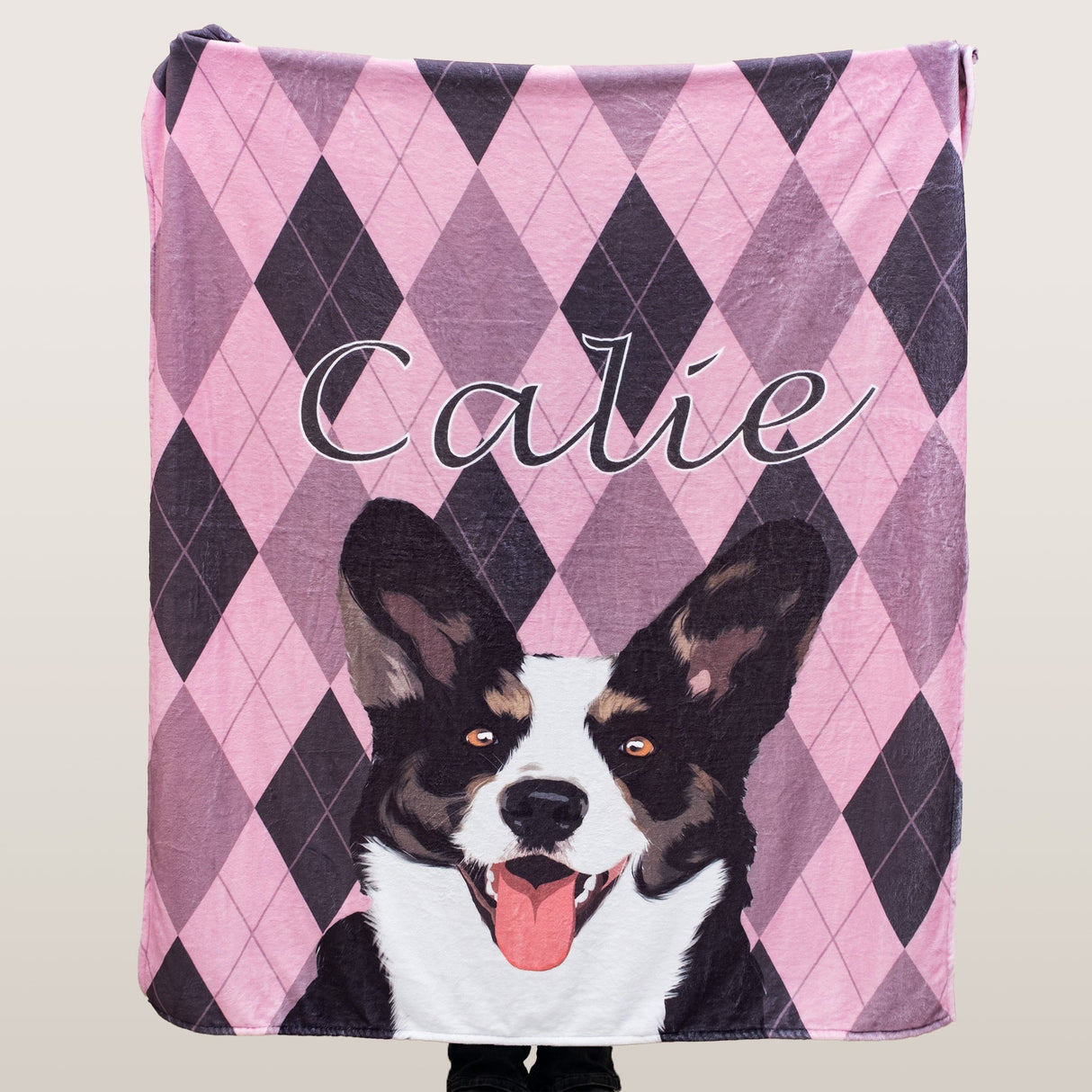 Gex Personalized Pet Photo Art Portrait Blankets with Name - GexWorldwide