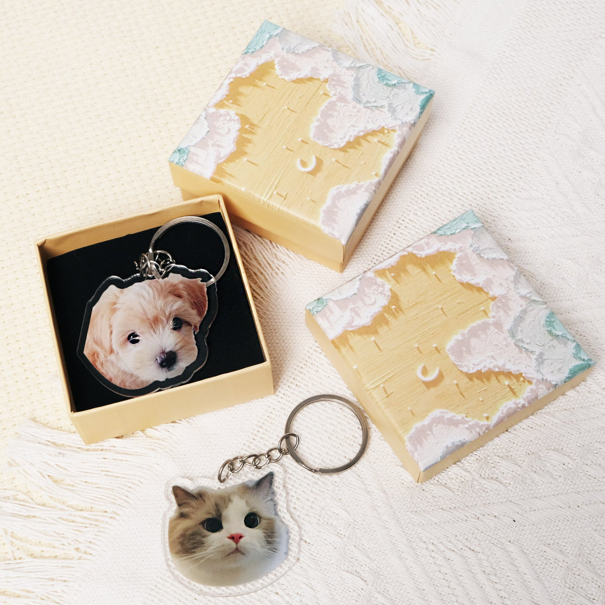 GEX Personalized Pet Photo Key Chain Pet Portrait Shaped Memorial Gift - GexWorldwide