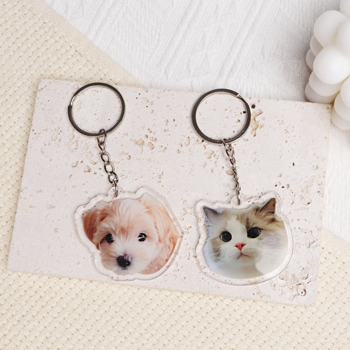 GEX Personalized Pet Photo Key Chain Pet Portrait Shaped Memorial Gift - GexWorldwide