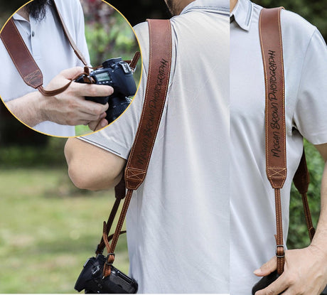 GEX Personalized Premium Cowhide Leather Camera Strap - GexWorldwide