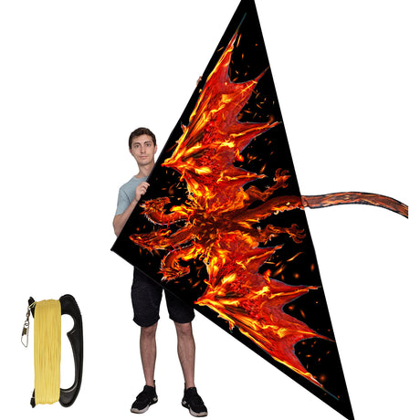 JEKOSEN Giant Delta Dragon Kites with 787" Extended Tail Easy to Fly Suitable for Children and Adults Beach Park Activities - GexWorldwide