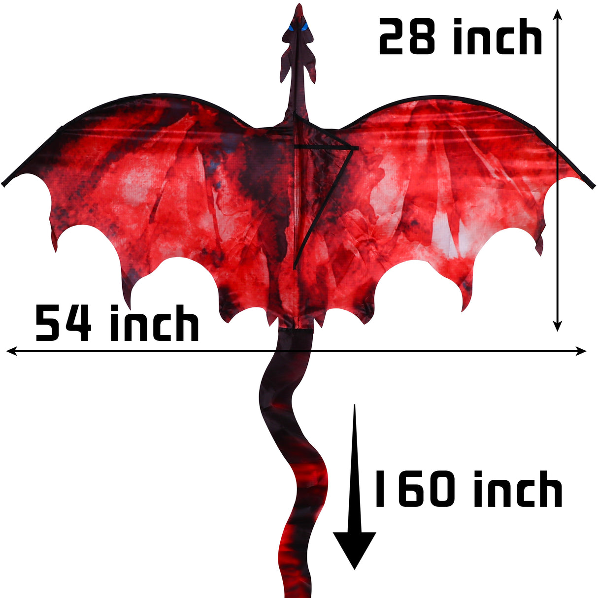 JEKOSEN Ice/Fiery Dragon 54" Huge Kite Easy to Fly Suitable for Children and Adults Beach Park Outdoor Activities - GexWorldwide