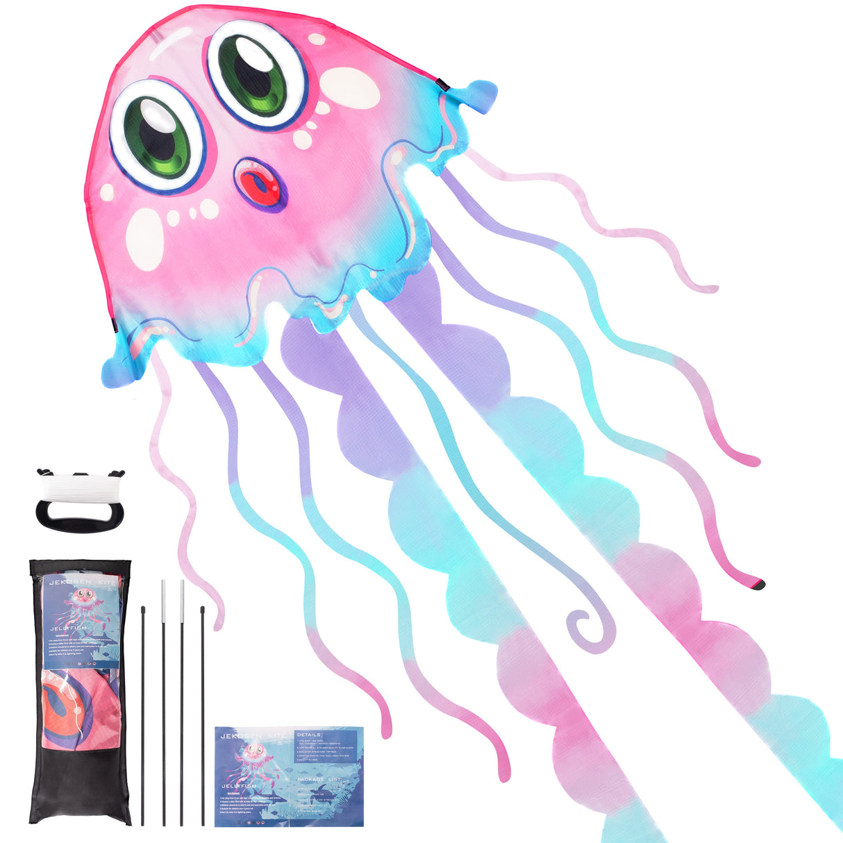 JEKOSEN Large Jellyfish Kite Easy to Fly Single String Suitable for Kids Toddlers Adults Beach Park Outdoor Activities - GexWorldwide