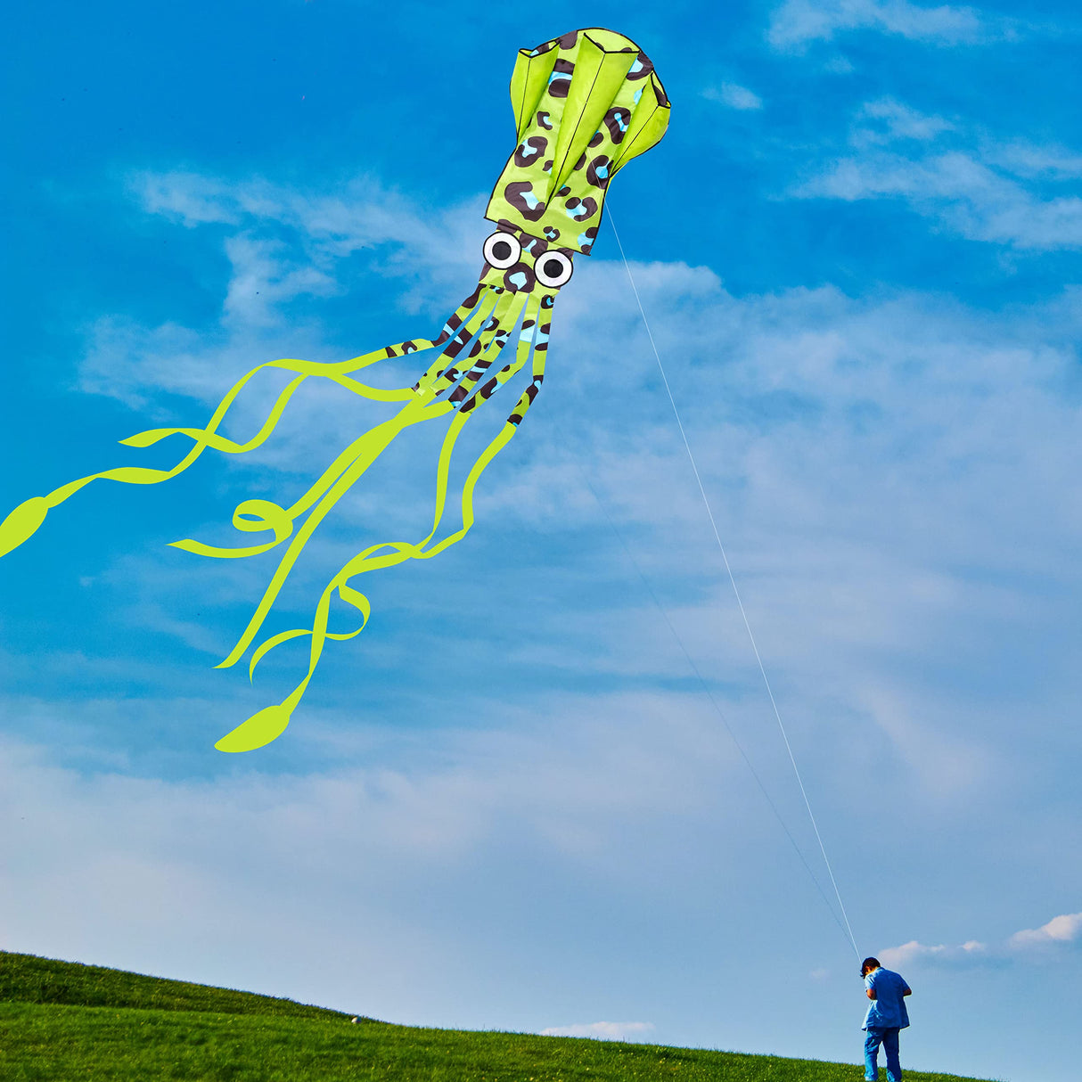 JEKOSEN Octopus Squid Huge Kite, with Total Length of 242" Easy to Fly Suitable for Children and Adults Beach Park Activities - GexWorldwide