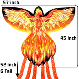 JEKOSEN Phoenix Huge Kite 6 tails Easy to Fly Suitable for Children and Adults Travel Beach Park Outdoor Activities - GexWorldwide