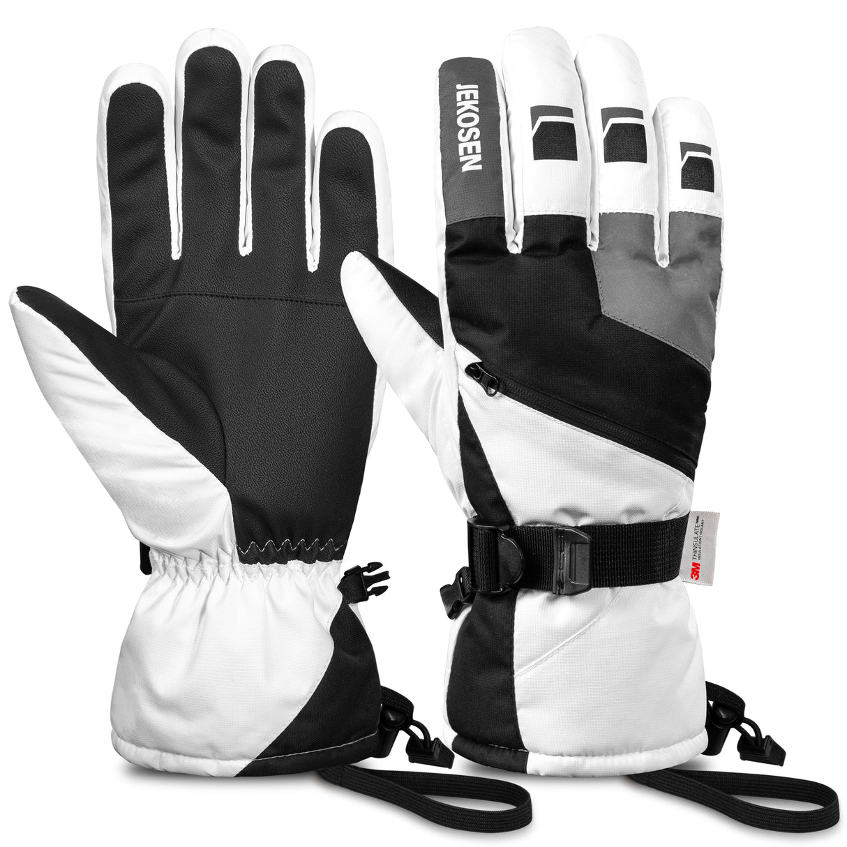 JEKOSEN White Ski Gloves Waterproof Touchscreen Snowboard Cold Weather Keep Warm Snow Gloves - GexWorldwide