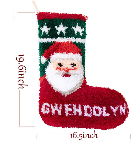 Latch Hook Kits Christmas Stocking Santa 19*16 in - GexWorldwide