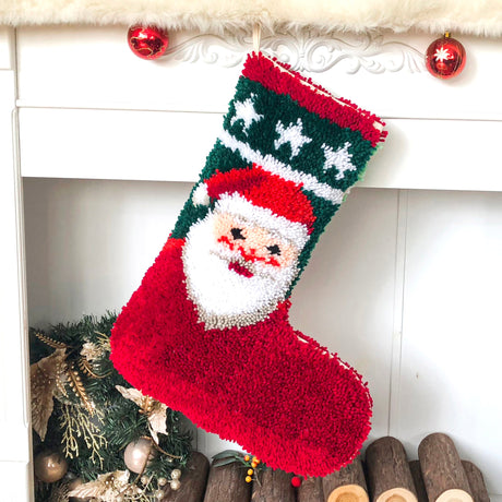Latch Hook Kits Christmas Stocking Santa 19*16 in - GexWorldwide