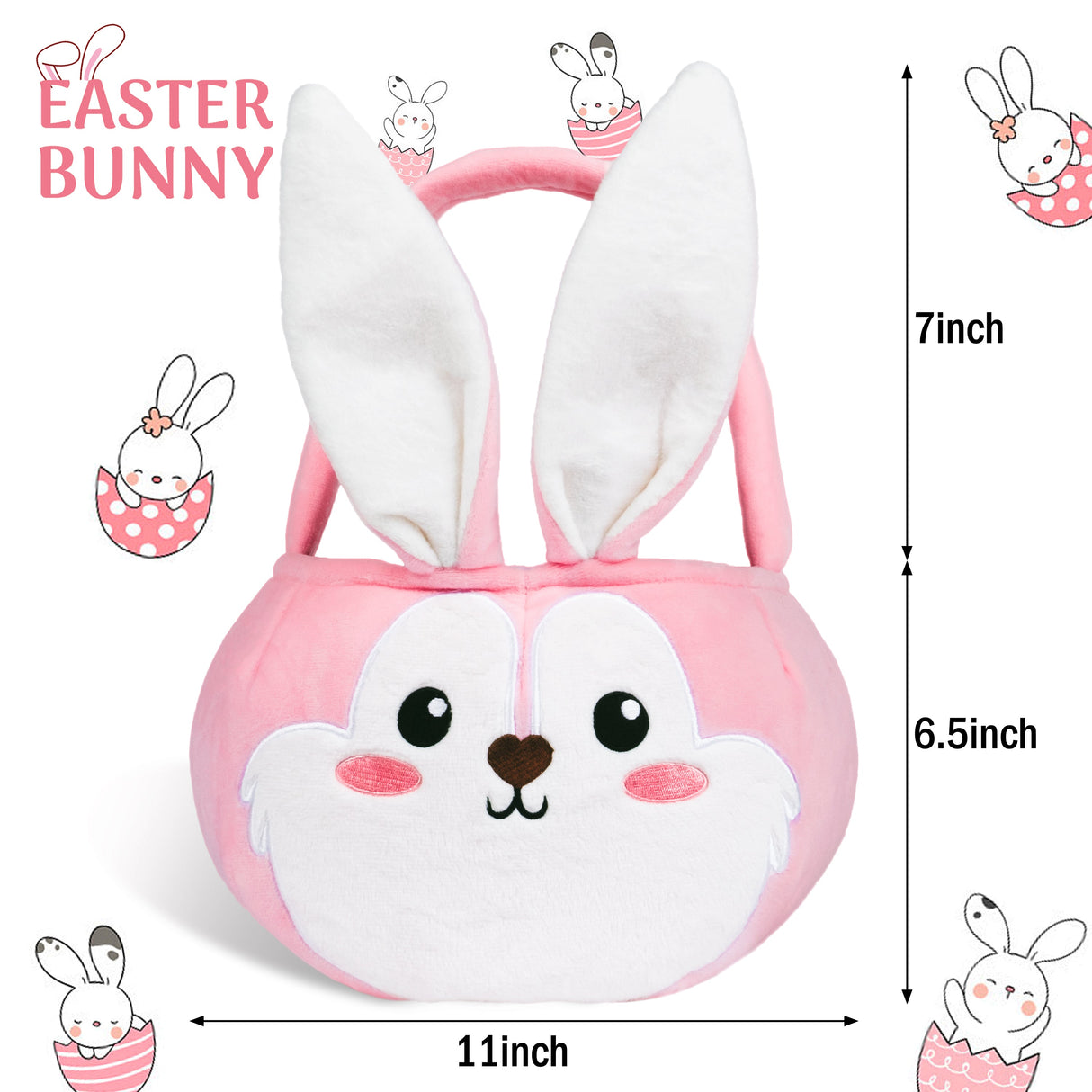 LUBOT Bunny Plush Easter Basket for Kids - GexWorldwide