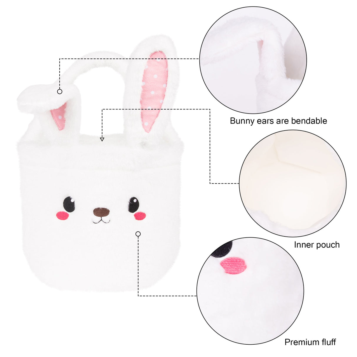 LUBOT Cute Bunny Plush Easter Basket for Kids - GexWorldwide