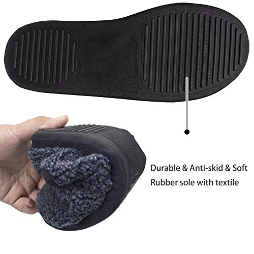 LUBOT Men's House Slippers Comfortable Fuzzy Polar Fleece Anti-Slip Indoor Shoes - GexWorldwide