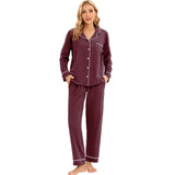 LUBOT Women’s Pajamas Two-piece PJ Set Cotton Lounge Set Long Sleeve - GexWorldwide