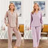 LUBOT Women’s Pajamas Two-piece PJ Set Cotton Lounge Set Long Sleeve - GexWorldwide