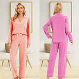 LUBOT Women’s Pajamas Two-piece PJ Set Cotton Lounge Set Long Sleeve - GexWorldwide