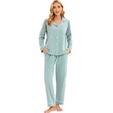 LUBOT Women’s Pajamas Two-piece PJ Set Cotton Lounge Set Long Sleeve - GexWorldwide