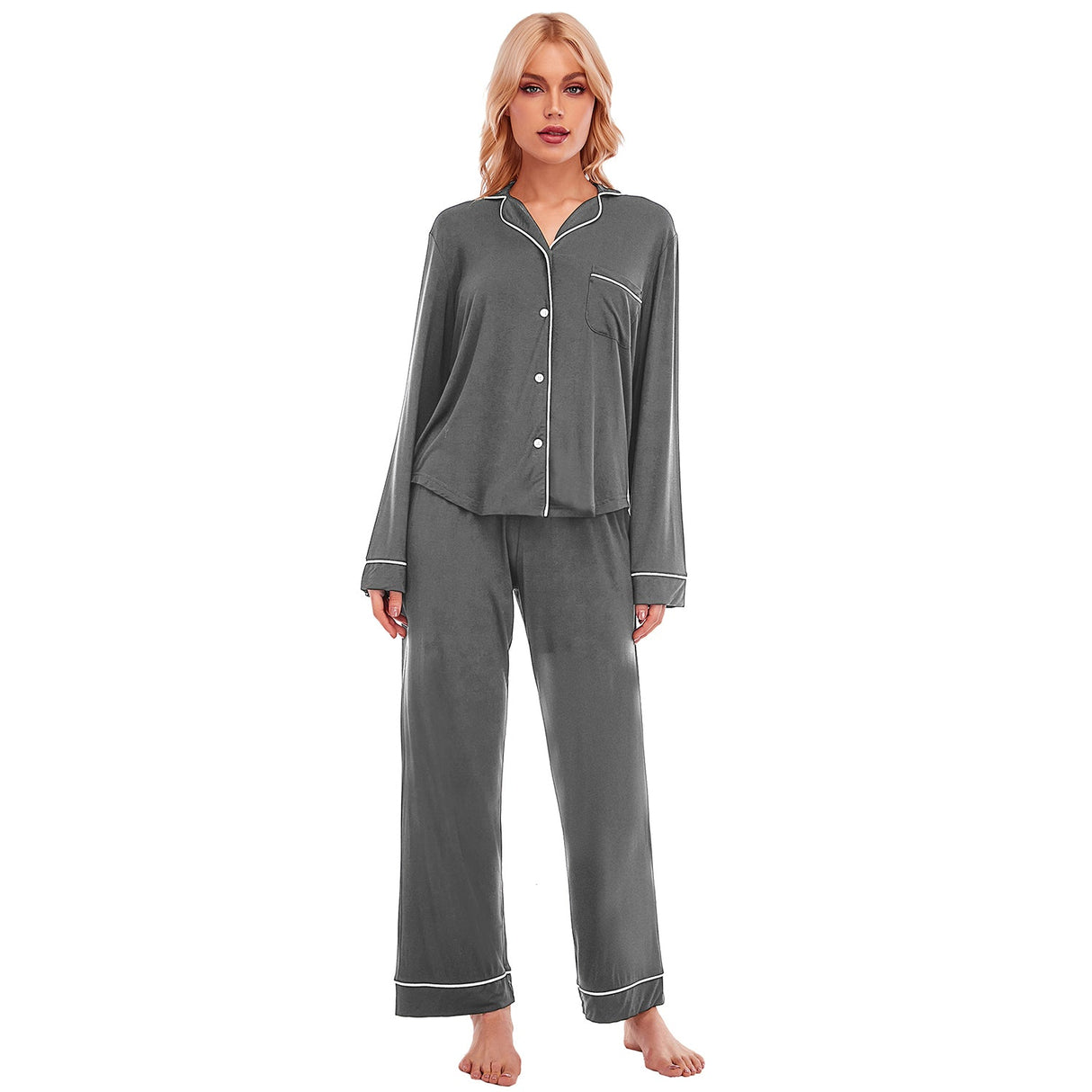 LUBOT Women’s Pajamas Two-piece PJ Set Modal Lounge Set Long Sleeve - GexWorldwide