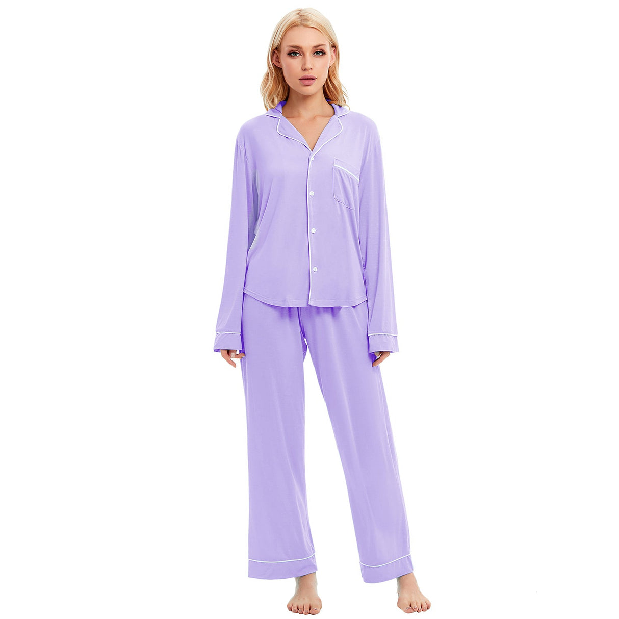 LUBOT Women’s Pajamas Two-piece PJ Set Modal Lounge Set Long Sleeve - GexWorldwide