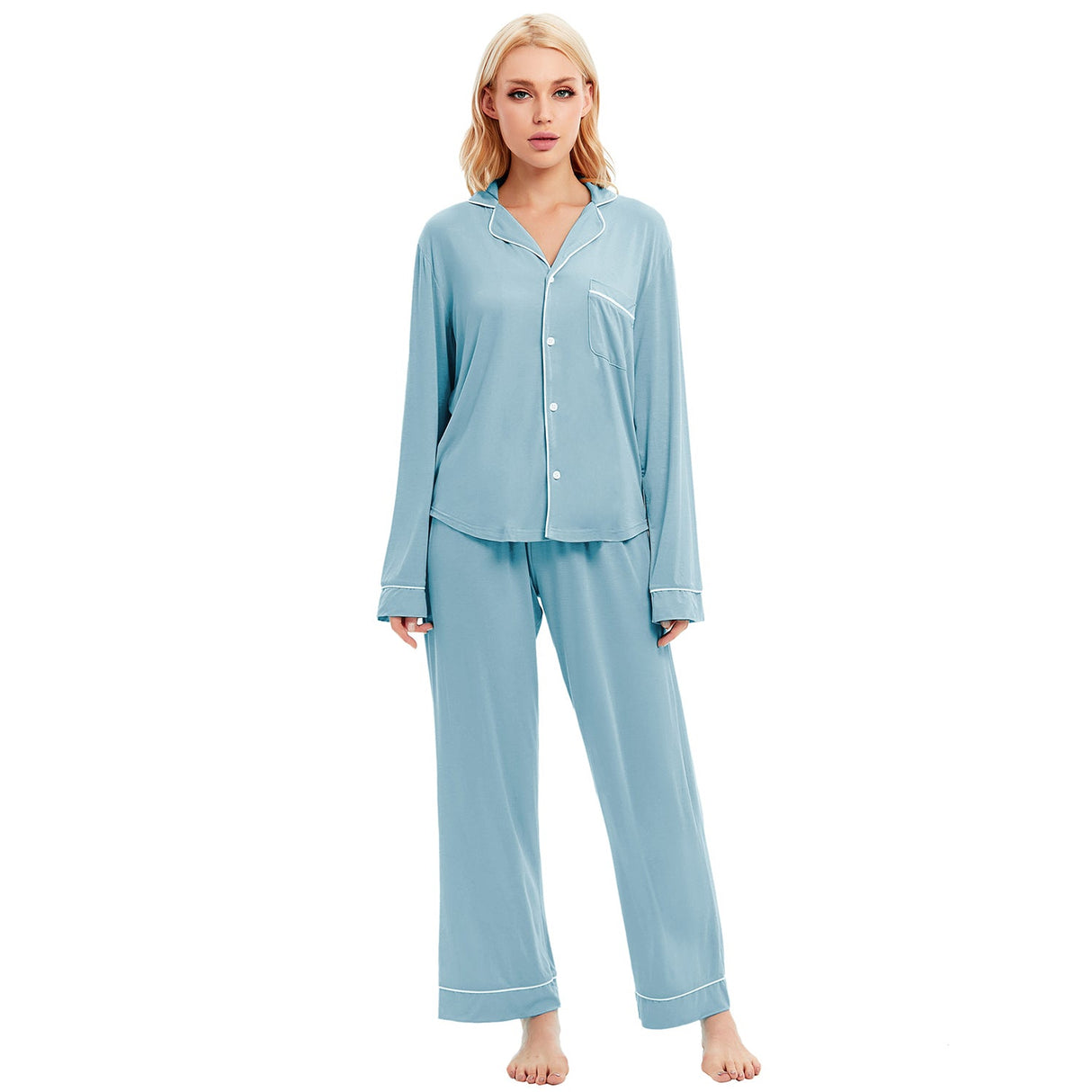 LUBOT Women’s Pajamas Two-piece PJ Set Modal Lounge Set Long Sleeve - GexWorldwide